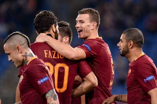 November 24, 2016 - Rome, Italy - Edin Dzeko of Roma celebrates scoring first goal during the UEFA Europa League match between Roma and Viktoria Plzen at Stadio Olimpico, Rome, Italy on 24 November 2016. Roma v Viktoria Plzen - UEFA Euope League  - ZUMAn230 20161124_zaa_n230_143