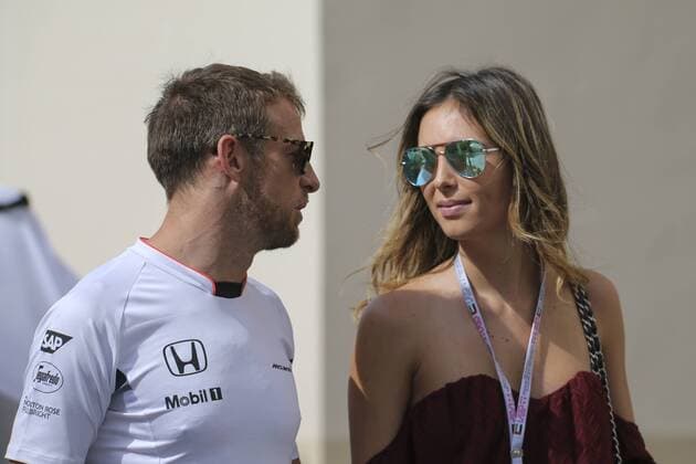 Jenson Button. Atmosphere before Abu Dhabi F1 GP at Yas Marina circuit. In this picture, Jenson Button and his girlfriend Brittny Ward. xRUBIOx  RV RACING PRESS