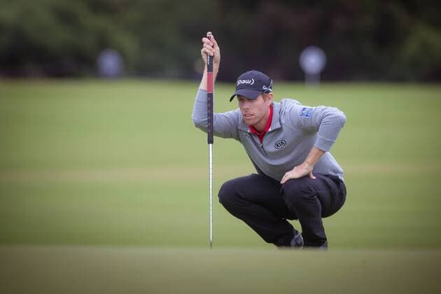 MELBOURNE, VIC - NOVEMBER 27: David Hern of Canada lines up his shot on the final day of the ISPS HANDA World Cup of Golf on November 27, 2016, at Kingston Heath Golf Club in Melbourne, Australia. (Photo by Jason Heidrich Icon Sportswire) GOLF: NOV 27 World Cup of Golf - Final Round Icon161127122 EDITORIAL USE ONLY