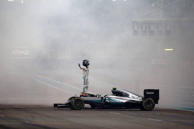 Abu Dhabi Grand Prix, UAE 24 - 27 November 2016 27.11.2016 - Race, 2nd place Nico Rosberg (GER) Mercedes AMG F1 W07 Hybrid and Champion 2016 