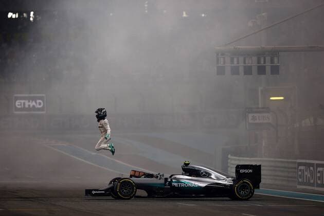 Abu Dhabi Grand Prix, UAE 24 - 27 November 2016 27.11.2016 - Race, 2nd place Nico Rosberg (GER) Mercedes AMG F1 W07 Hybrid and Champion 2016 