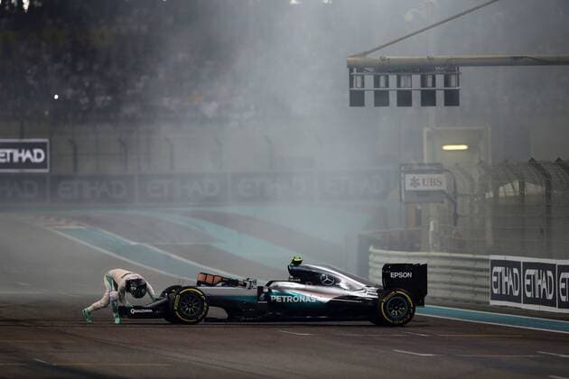 Abu Dhabi Grand Prix, UAE 24 - 27 November 2016 27.11.2016 - Race, 2nd place Nico Rosberg (GER) Mercedes AMG F1 W07 Hybrid and Champion 2016 