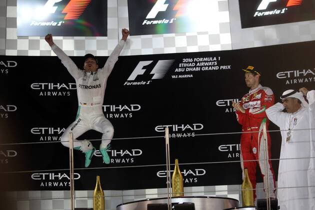 Abu Dhabi Grand Prix, UAE 24 - 27 November 2016 27.11.2016 - Race, 2nd place Nico Rosberg (GER) Mercedes AMG F1 W07 Hybrid and Champion 2016 