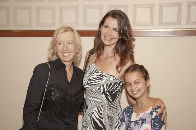 Martina Navratilova and Julia Lemigova pose with their child on November 21, 2015 at the Chris Evert Pro-Celebrity Tennis Classic Charity Gala at the Boca Raton Resort & Club in Boca Raton, Florida USA - 2015 - Chris Evert Pro Celebrity Tennis Classic Charity Gala in Boca Raton, Florida  Copyright: xMauricexRossx Chris Evert Celebrity Tennis Classic Day Two-3269