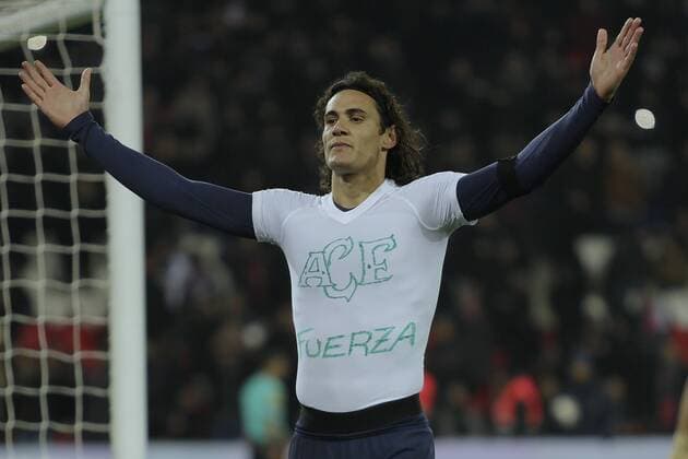 Fußball, Paris St. Germain - SCO Angers Paris, Frankreich - Fussball, Ligue 1, Paris Saint Germain PSG vs. Angers SCO: edinson cavani  xalfonsoxjimenezxvalerox xLiguex1,xPSGxwinsxagainstxAngersx