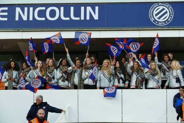 Kandidatinnen der Miss France Wahl auf der Tribüne FOOTBALL : Montpellier vs Paris Saint Germain - Ligue 1 - 03 12 2016 RichardGosselin 