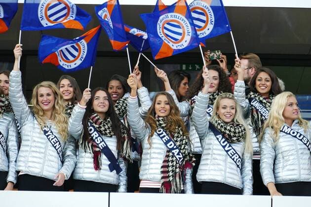 Bilder des Tages - SPORT Kandidatinnen der Miss France Wahl auf der Tribüne FOOTBALL : Montpellier vs Paris Saint Germain - Ligue 1 - 03 12 2016 RichardGosselin 