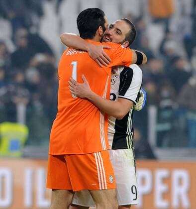 IPP20161203 Football - soccer: Serie A, Juventus Turin - Atalanta Bergamo, gianluigi buffon, gonzalo higuain xHOCHxZWEIx xItalyxPhotoxPressx 