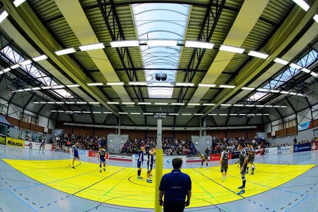 04.12.2016, Friedrich-Albert-Lange-Sporthalle, Solingen Volleyball, Bundesliga Männer Maenner, Normalrunde, Solingen Volleys vs. SWD powervolleys Düren Dueren Übersicht Uebersicht Friedrich-Albert-Lange-Sporthalle Solingen