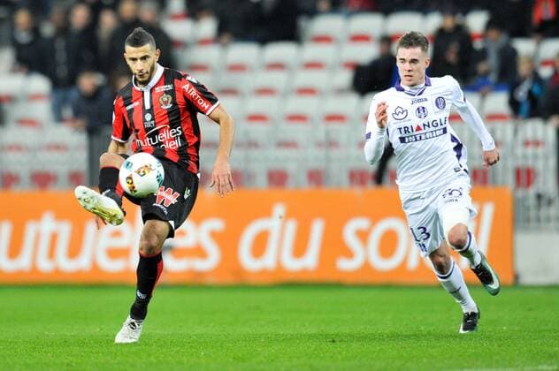 05 Younes BELHANDA (nice) - 13 CLEMENT MICHELIN (tfc) - BUT FOOTBALL : Nice vs Toulouse - Ligue 1 - 04 12 2016 FEP Panoramic 