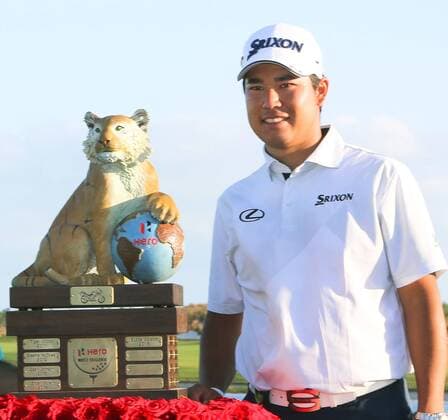 Golf: Matsuyama wins Hero World Challenge Hideki Matsuyama of Japan smiles at Albany Golf Club in the Bahamas on Dec. 4, 2016, after winning the Hero World Challenge for the first time. 