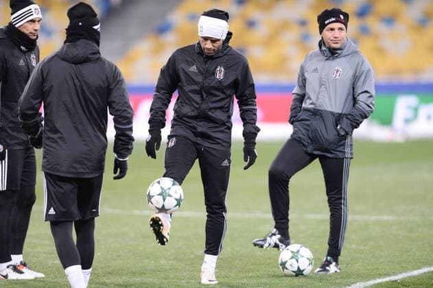 Besiktas players during a training session at NSK Olympiyskiy Stadium in Kiev, Ukraine on December 05 2016, a day before their UEFA Champions League group B match agaimnst Dynamo Kiev. Pictured: Gokhan Gonul 