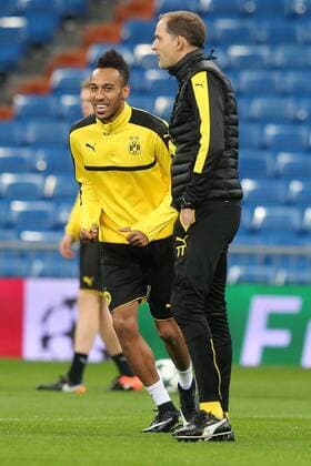 Pierre-Emerick Aubameyang (Borussia Dortmund 17) Trainer Thomas Tuchel (Borussia Dortmund), Training, Real Madrid - Borussia Dortmund, UEFA Champions League, Fussball, 06.12.2016, Madrid Copyright: xLangerx xEibner-Pressefotox EP_HLR