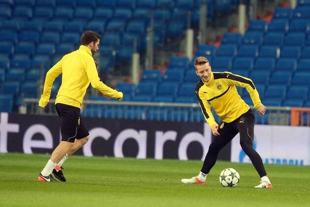 Gonzalo Castro (Borussia Dortmund 27) Marco Reus (Borussia Dortmund 11), Training, Real Madrid - Borussia Dortmund, UEFA Champions League, Fussball, 06.12.2016, Madrid Copyright: xLangerx xEibner-Pressefotox EP_HLR