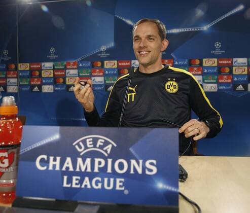 Borussia Dortmund s head coach Thomas Tuchel during a press conference PK Pressekonferenz held after a team s training session at Santiago Bernabeu stadium in Madrid, Spain, 06 December 2016. Real Madrid will face Borussia Dortmund in a Champions League soccer match the upcoming 07 December Borussia Dortmund s press conference !ACHTUNG: NUR REDAKTIONELLE NUTZUNG!  20161206-636166485952124465