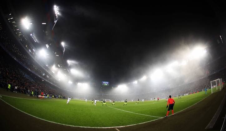 SOCCER - CL, Basel vs Arsenal BASEL,SWITZERLAND,06.DEC.16 - SOCCER - UEFA Champions League, group stage, FC Basel vs Arsenal FC. Image shows St. Jakob Arena and players. GEPAxpictures xMatthiasxHauer