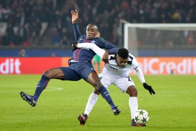 14 BLAISE MATUIDI (psg) - 22 Jonathan Cafu (lud) FOOTBALL : Paris Saint Germain SG vs Ludogorets Razgrad - Champions League - 06 12 2016 AnthonyBIBARD FEP Panoramic 