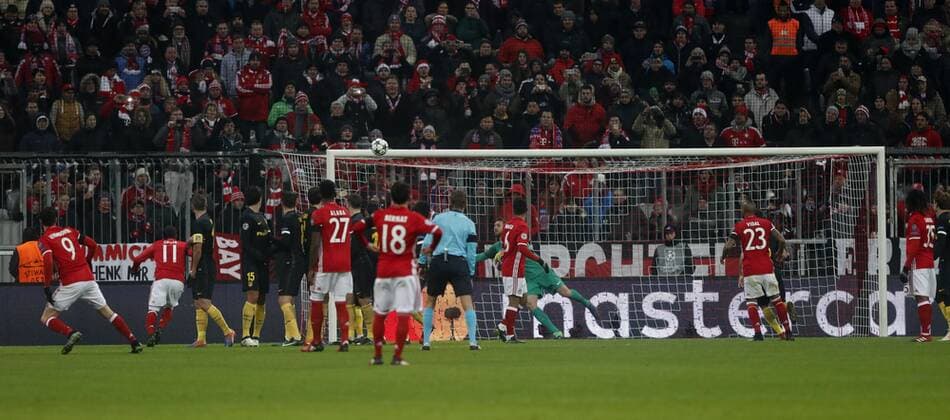 Champions League match between FC Bayern Munich and Atletico Madrid. In this picture, Lewandowski scores his goal. xPabloxGarciax 