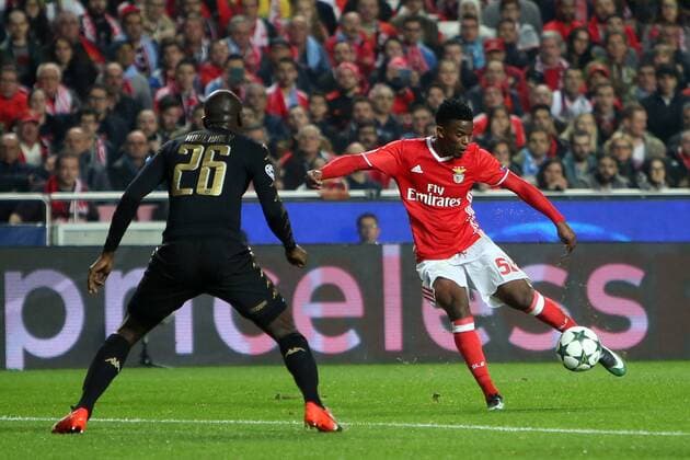 December 6, 2016 - Lisbon, Portugal - Benfica s defender Nelson Semedo vies with Napoli s defender Kalidou Koulibaly (L) during the UEFA Champions League Group B football match SL Benfica vs Napoli at the Luz stadium in Lisbon, Portugal on December 6, 2016. Photo: UEFA Champions League Group B football match SL Benfica vs Napoli - ZUMAf123 20161206_zap_f123_003
