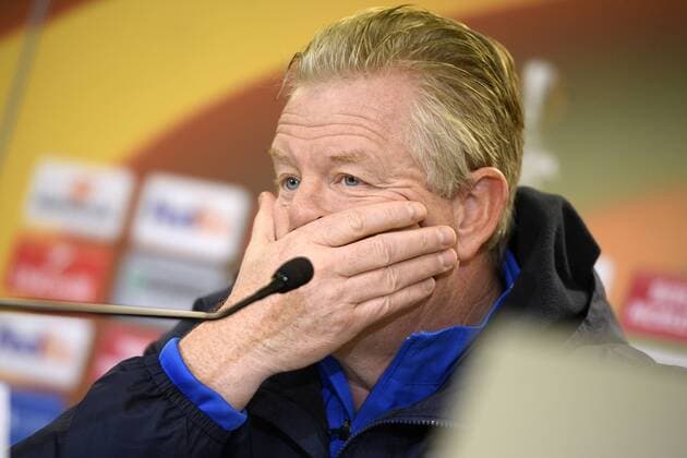 Genk s head coach Peter Maes pictured during a press conference PK Pressekonferenz of Belgian first league soccer team KRC Genk in Parma, Italy, Wednesday 07 December 2016. Tomorrow KRC Genk is playing the sixth and last game of the group stage of the Europa League competition against Italian Club Sassuolo, in Group F. YORICKxJANSENS  x04992696x