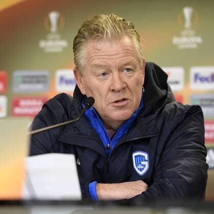 Genk s head coach Peter Maes pictured during a press conference PK Pressekonferenz of Belgian first league soccer team KRC Genk in Parma, Italy, Wednesday 07 December 2016. Tomorrow KRC Genk is playing the sixth and last game of the group stage of the Europa League competition against Italian Club Sassuolo, in Group F. YORICKxJANSENS  x04992701x