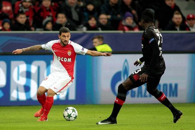 07.12.2016 - Gabriel Boschilia (AS Monaco) im Zweikampf mit Danny Vieira da Costa (Bayer 04 Leverkusen) beim Champions League Gruppenspiel (Saison 2016 17) Bayer Leverkusen - AS Monaco. Copyright Thomas Pakusch