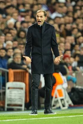 Fußball, CL, Real Madrid - Borussia Dortmund Madrid, Spain 07.12.2016, UEFA Champions League - 2016 17 Season, Group F - Matchday 6, Real Madrid - BV Borussia Dortmund, Trainer Thomas Tuchel (BVB) gestikuliert ( DeFodi048