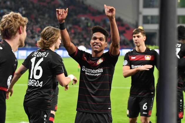 GER, Bayer 04 Leverkusen (GER) vs. AS Monaco (FRA) 07.12.2016, BayArena, Leverkusen, Gruppe E, GER, Bayer 04 Leverkusen (GER) vs. AS Monaco (FRA) im Bild: freut sich über sein 11 Metertor Wendell (Leverkusen 18), nordphotox xMeuter