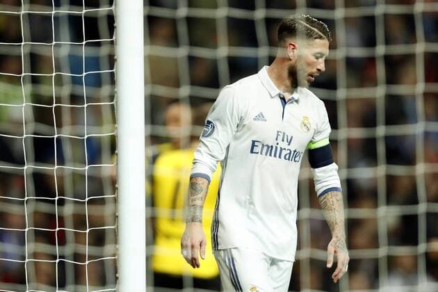 Sergio Ramos of Real Madridduring the UEFA Champions League group F match between Real Madrid and Borussia Dortmund on December 07, 2016 at the Santiago Bernabeu stadium in Madrid, Spain. Real Madrid v Borussia Dortmund UEFA Champions League 2016 2017 xVIxxIVx 6722595