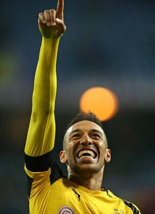 07.12.2016, Fussball Champions-League 2016 2017, Vorrunde 6.Spieltag, Real Madrid - Borussia Dortmund im Estadio Santiago Bernabeu Madrid (Spanien). Schlussjubel Pierre-Emerick Aubameyang (Dortmund) 