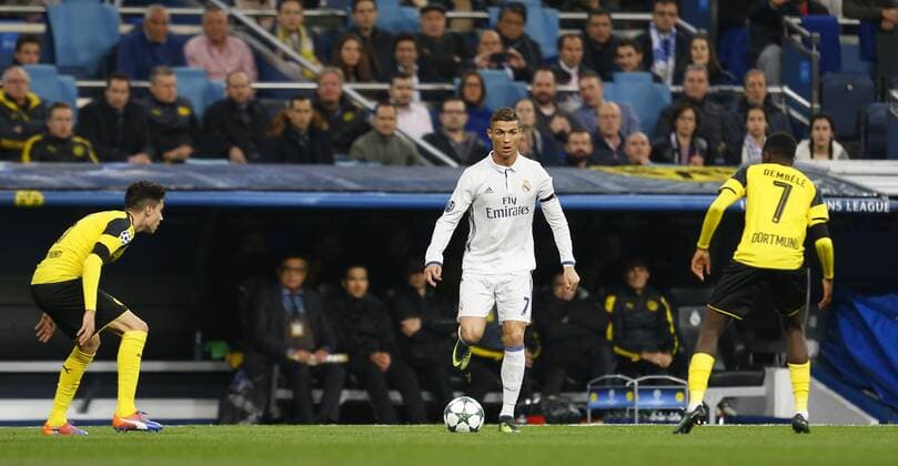 Champions League match played between Real Madrid and Borussia Dortmund. In this picture, Cristiano Ronaldo. xAngelxRiverox 