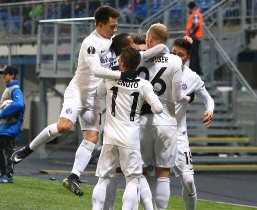 SOCCER - UEFA EL, Plzen vs A.Wien PRAGUE,CZECH REPUBLIC,08.DEC.16 - SOCCER - UEFA Europa League, group stage, FC Viktoria Plzen vs FK Austria Wien. Image shows the rejoicing of A.Wien. GEPAxpictures xChristianxOrt
