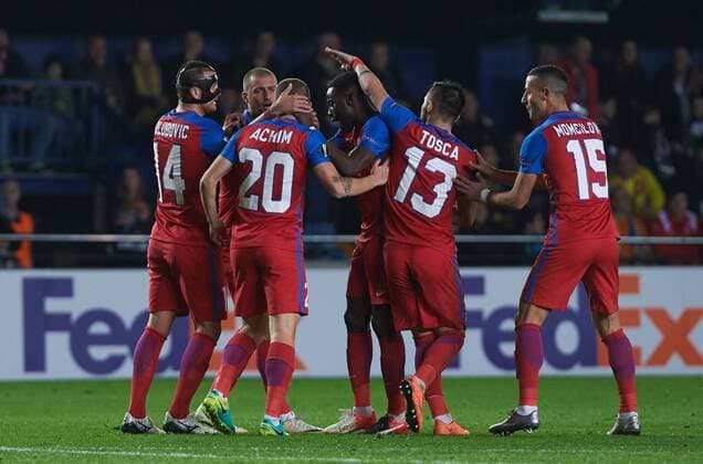 December 8, 2016 - Vila-Real, Castellon, Spain - FC Steaua Bucuresti players celebrates their goal during the UEFA Europa League group L football match beetween Villarreal CF and Steaua Bucuresti at Estadio El Madrigal, in Vila-real, Spain on December 8, 2016. Villarreal CF v FC Steaua Bucuresti - UEFA Europa League  - ZUMAn230 20161208_zaa_n230_017