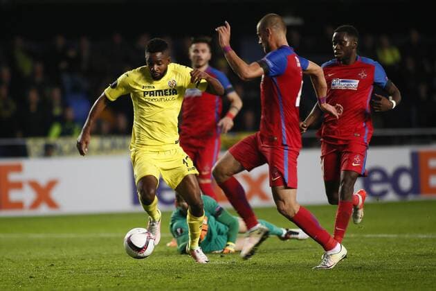 Champions League match between FC Villarreal and Steaua Bukarest. In this picture, Bakambu. xCARMExRIPOLLESx 