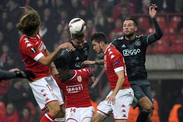 Alexander Scholz defender of Standard Liege, Heiko Westermann defender of Ajax, Mitchell Dijks defender of Ajax, Corentin Fiore defender of Standard Liege FOOTBALL : Standard Liege vs Ajax Amsterdam - Ligue europeenne UEFA - 08 12 2016 PhotoNews Panoramic  665589923
