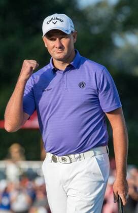 December 11, 2016 - Hong Kong, Hong Kong S.A.R, China - Final round of the 58th Hong Kong Open at The Hong Kong Golf Club Fanling, Hong Kong, Hong Kong SAR, China. Sam Brazel takes the trophy by one stroke with a birdie on the 18th. Brazel celebrates his win on the 18th Final day of the UBS Hong Kong Open Golf 2016 - ZUMAr144 20161211_zap_r144_001