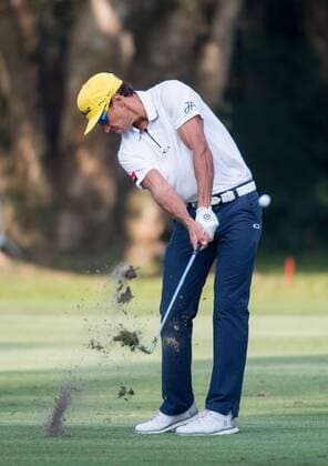 December 11, 2016 - Hong Kong, Hong Kong S.A.R, China - Final round of the 58th Hong Kong Open at The Hong Kong Golf Club Fanling, Hong Kong, Hong Kong SAR, China. Sam Brazel takes the trophy by one stroke with a birdie on the 18th. Runnerup Rafa Cabrera Bello on the fairway of the 16th. Final day of the UBS Hong Kong Open Golf 2016 - ZUMAr144 20161211_zap_r144_004