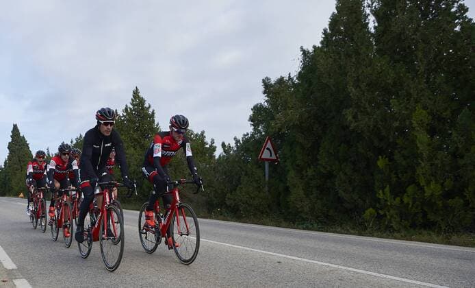 BMC Racing Team riders pictured in action during a training session during the BMC Racing Team Media Day in Denia, Spain, on Thursday 17 December 2015. EDUARDOxBOTELLA  x04996336x