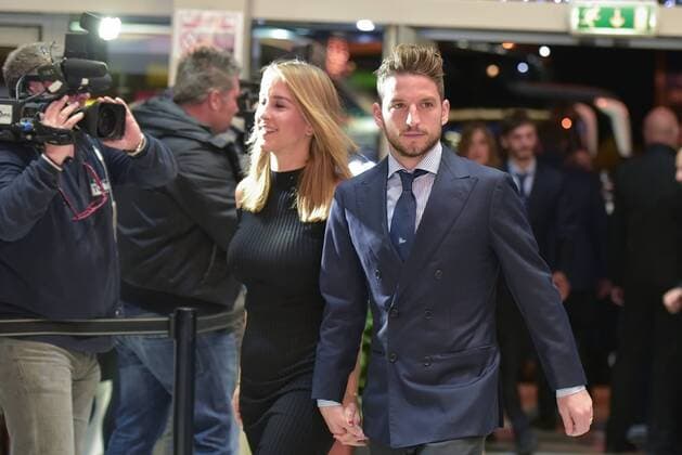SSC Napoli at the premiere of Natale a Londra Dries Mertens during the preview of the film Natale a Londra in Space Cinema, Italy.  PaolaxVisone PacificxPress