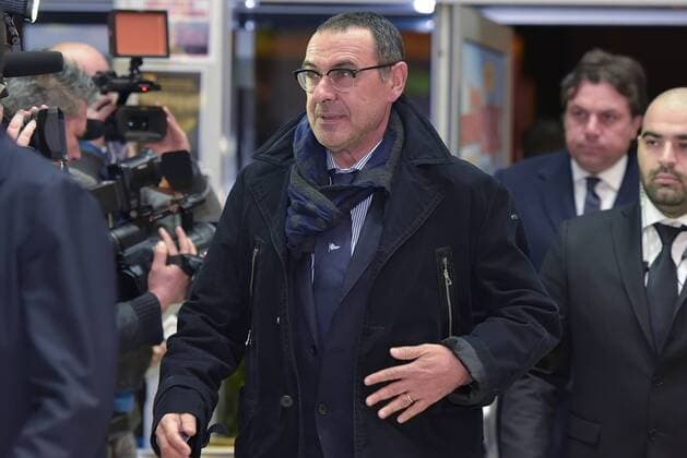 SSC Napoli at the premiere of Natale a Londra The coach of Napoli soccer Maurizio Sarri while previewing the movie Natale a Londra .  PaolaxVisone PacificxPress