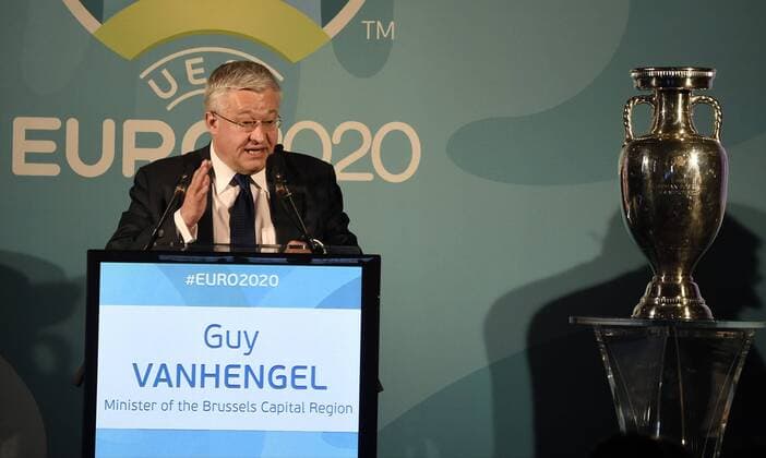 Guy Vanhengel Minister of the Brussels Capital Region FOOTBALL : Lancement de l Euro 2020 - Bruxelles - 14 12 2016 Photonews Panoramic 