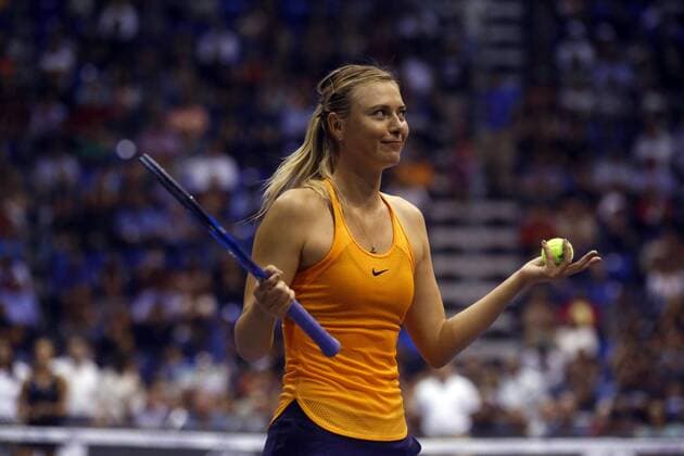 Russian Maria Sharapova reacts in the match against Puertorrican Tennis Player Monica Puig, in San Juan, Puerto Rico, 15 December 2016. Maria Sharapova vs. Monica Puig !ACHTUNG: NUR REDAKTIONELLE NUTZUNG!  PTO29 20161216-636174583097438857