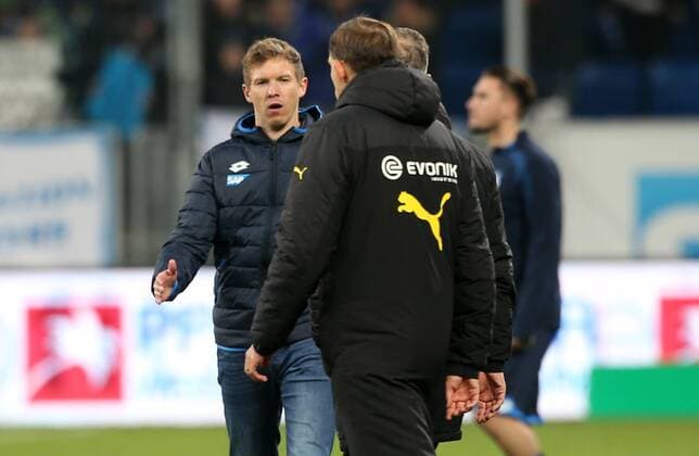 2-2 endstand, Julian NAGELSMANN (Trainer, 1899 Hoffenheim), Thomas TUCHEL (Trainer, Borussia Dortmund) Fußball 1. Bundesliga: TSG 1899 Hoffenheim - Borussia Dortmund, 15. Spieltag am 16.12.2016, xmdx, TSG 1899 Hoffenheim - Borussia Dortmund