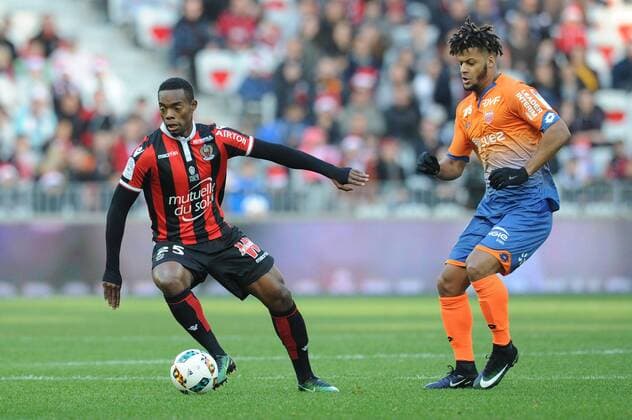 09 LOIS DIONY (dij) - 25 WYLAN CYPRIEN (nice) FOOTBALL : Nice vs Dijon - Ligue 1 - 18 12 2016 FEP Panoramic 