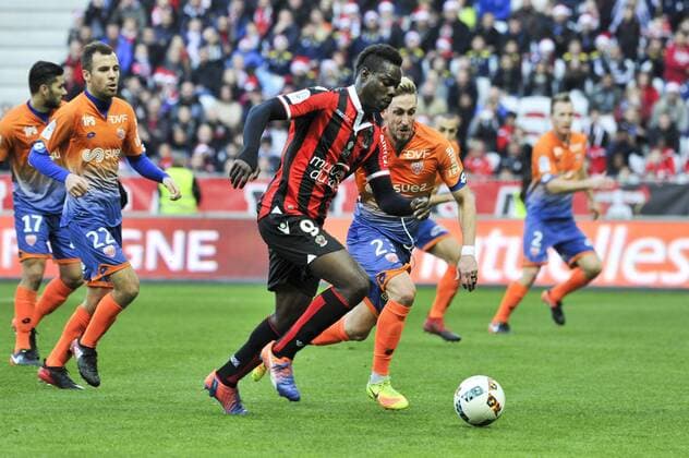 Mario Balotelli (OGC Nice) FOOTBALL : OGC Nice vs Dijon FCO - Ligue 1 - 18 12 2016 NorbertScanella Panoramic 