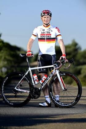 PALMA DE MALLORCA, SPAIN - DECEMBER 13 : GREIPEL Andre (GER) Rider of LOTTO SOUDAL pictured during the photoshoot of the Lotto - Soudal cycling team 2017 on December 13, 2016 in Palma De Mallorca, Spain, 13 12 2016 CYCLISME : Presentation equipe Lotto Soudal 2017 - 20 12 2016 Photonews Panoramic 
