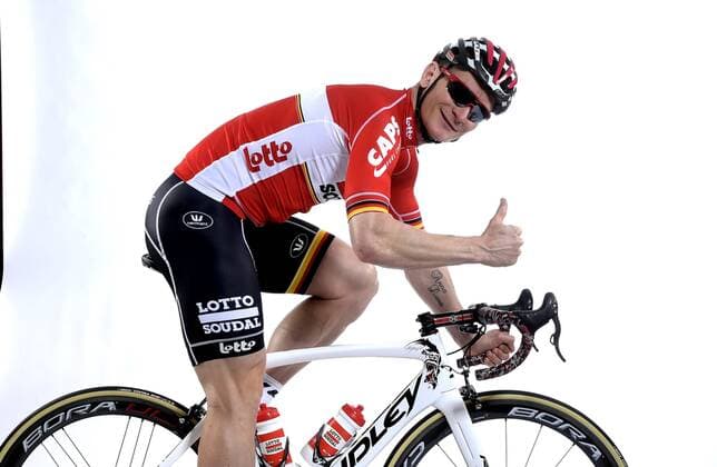 BELGIUM - DECEMBER 19 : GREIPEL Andre pictured during the photoshoot of the Lotto - Soudal cycling team 2017 on December 19, 2016 in Brussels, Belgium, 19 12 2016 CYCLISME : Presentation equipe Lotto Soudal 2017 - 20 12 2016 Photonews Panoramic 