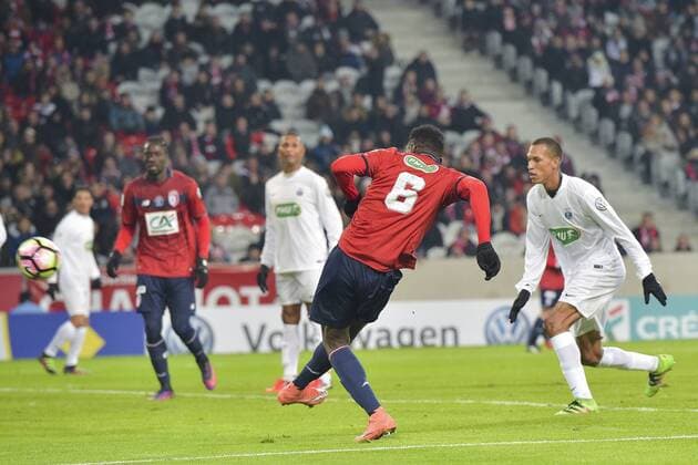 Fußball, Coupe de France, OSC Lille - Excelsior St. Joseph but de Ibrahim Amadou (Losc) - Losc Lille OSC vs AS Excelsior - 32e coupe de France - 07 01 2017 JBAutissier Panoramic 