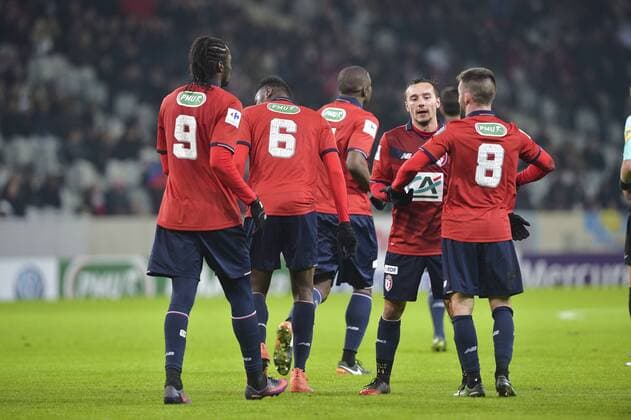 Fußball, Coupe de France, OSC Lille - Excelsior St. Joseph - Torjubel - Ibrahim Amadou (Losc) - Losc Lille OSC vs AS Excelsior - 32e coupe de France - 07 01 2017 JBAutissier Panoramic 