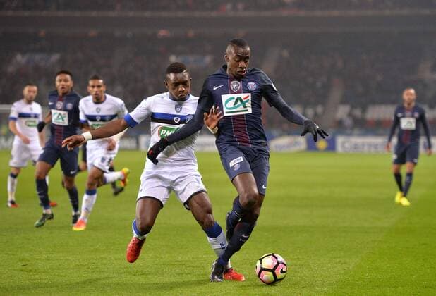 Fußball, Coupe de France, Paris St. Germain - SC Bastia Blaise Matuidi (psg) - Abdoulaye Keita (bas) Fussball: Paris St. Germain (PSG) vs SC Bastia - Coupe de France - 32finale - 07 01 2017 AnthonyBIBARD FEP Panoramic 